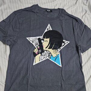 Tokidoki T-shirt ~ Hot Asian girl with  tattoo and gun design